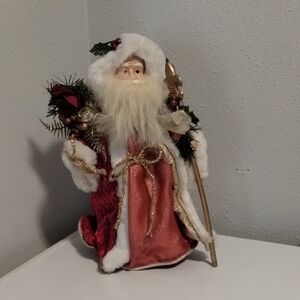 Festive Santa Claus Holiday Figurine - Red and White
